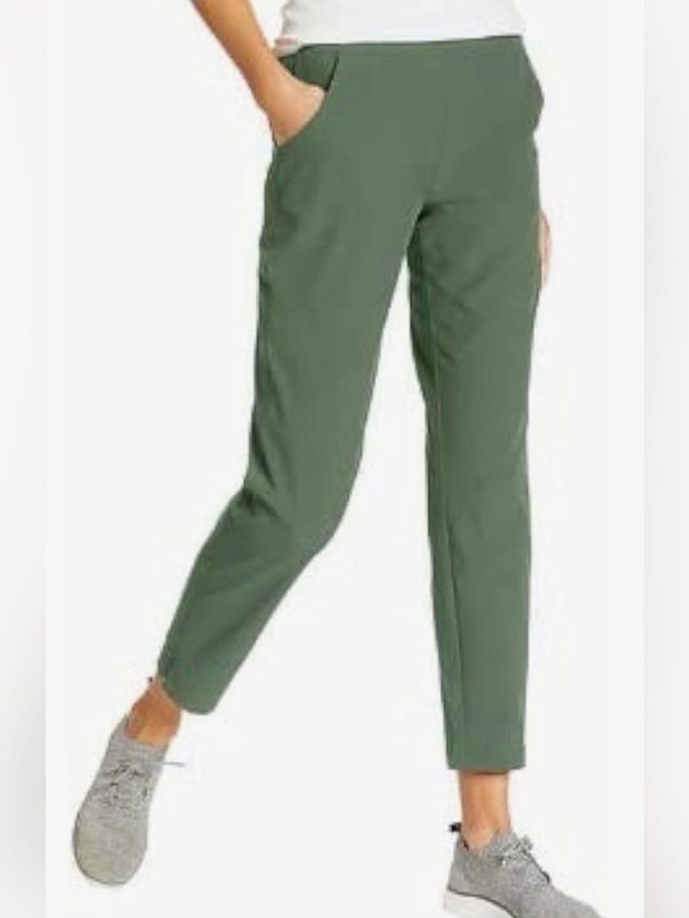 Eddie Bauer Olive Slim Cropped Ankle Pants